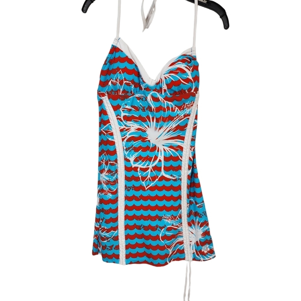 Hapari Women's Wave Print Halter Tankini - M